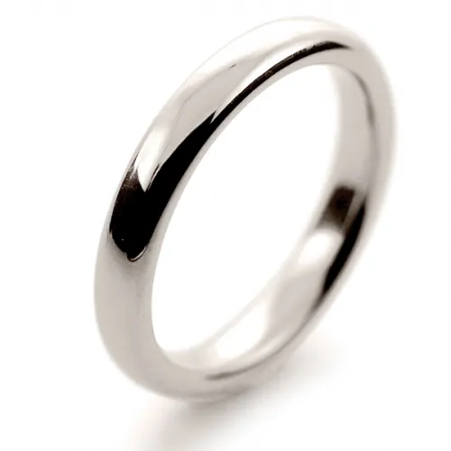 Soft Court Very Heavy - 3mm (SCH3 W) White Gold Wedding Ring